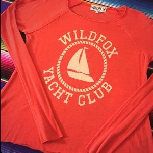 Wildfox Red Long Sleeve Tee